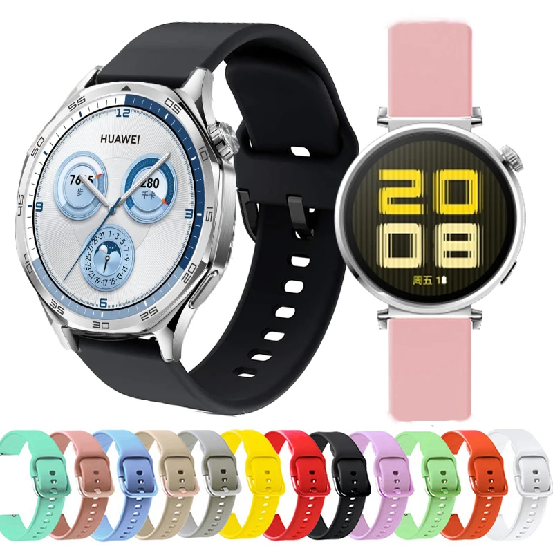 Soft Silicone Strap For Huawei Watch GT 5 4 41MM 46MM Smartwatch Sport Bracelet Correa For Huawei Watch GT5 Wrist Band Accessory