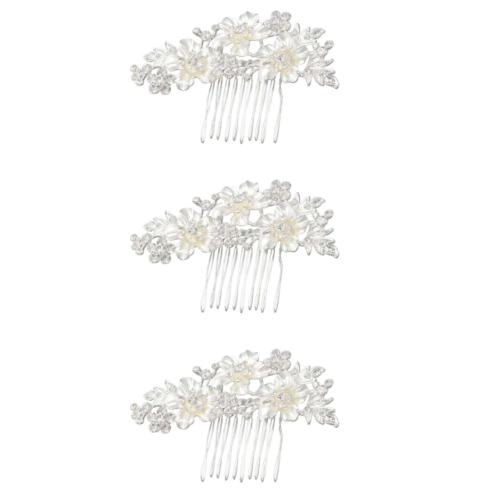 Most-3X Wedding Bridal Hair Combs Vintage Imitation Crystal Hairpins Prom Jewelry Gold Silver Flower Pattern Hair Pins
