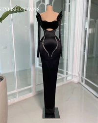 Elegant Black Sweetheart Evening Dresses Beautiful Women Dress Bead Crystal Birthday Gown Prom Special Occasion Dress Customized