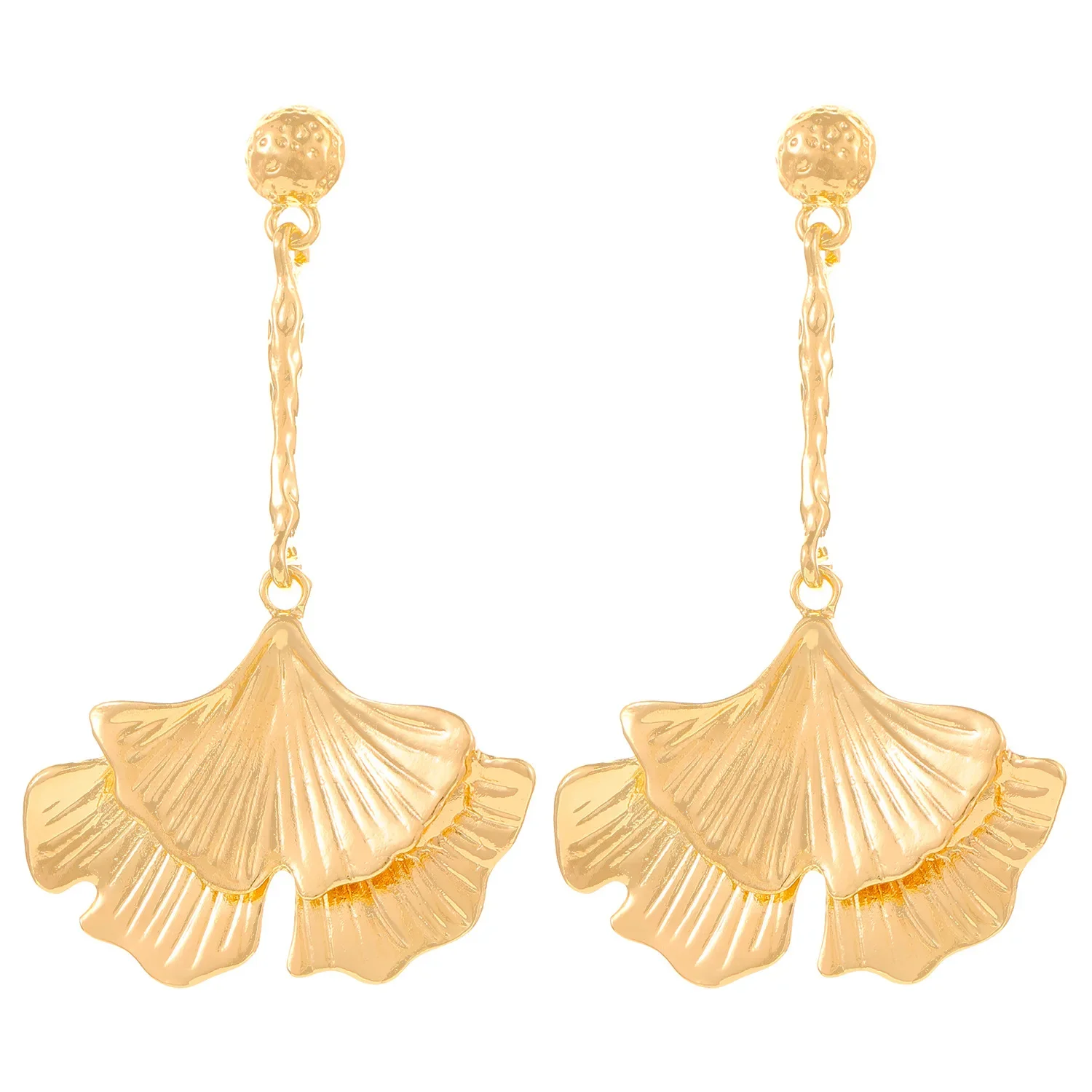 Minimalism Zinc Alloy Ginkgo Leaf Pendant Earrings for Women Vintage Charming Long Earrings High-end Party Jewelry Ornament