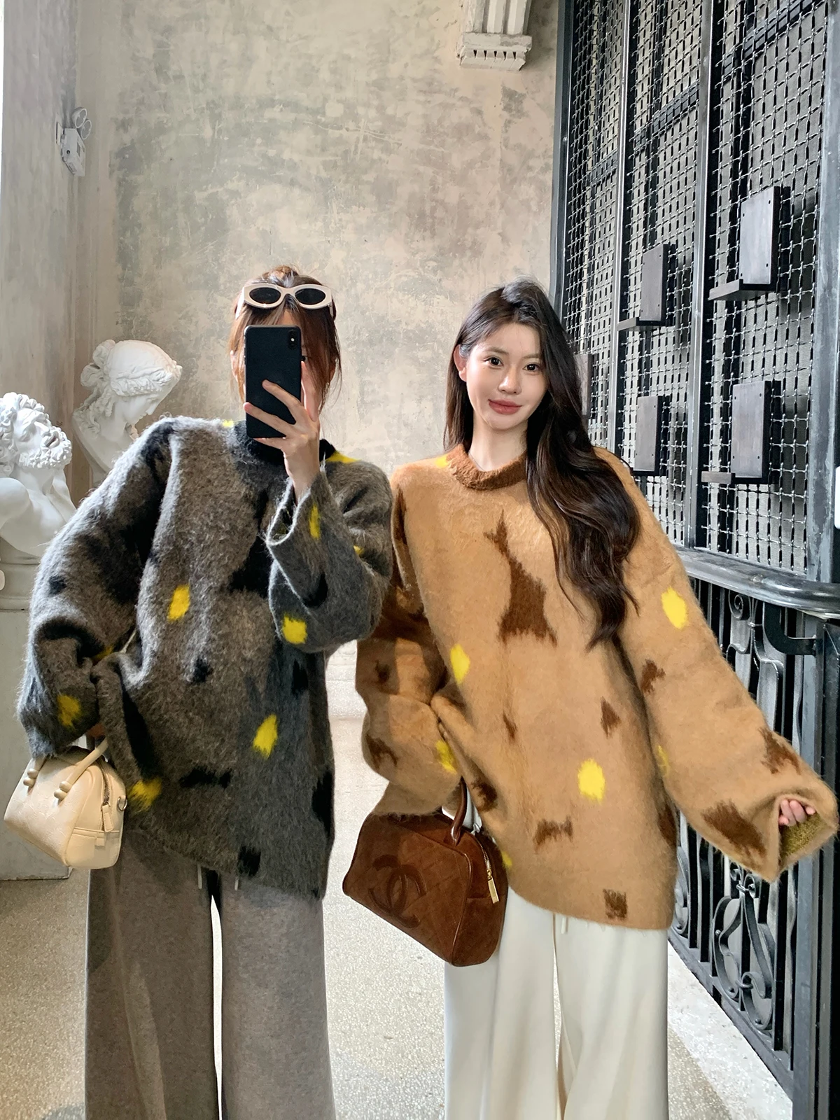 

Мягкий уютный вязаный свитер с круглым вырезом для женщин, зимний, в корейском стиле, повседневный, свободный топ WITHMXBOOM, для дома и отдыха