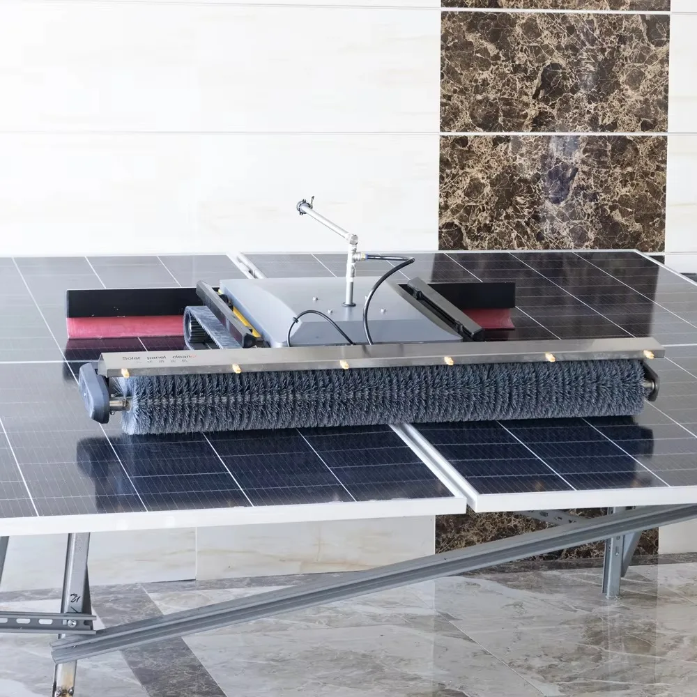 CE Certified High Efficiency PV Panel Cleaning Robot 1300mm Width Brush Remote Controlled Cleaning Robot Wholesale Bulk Order