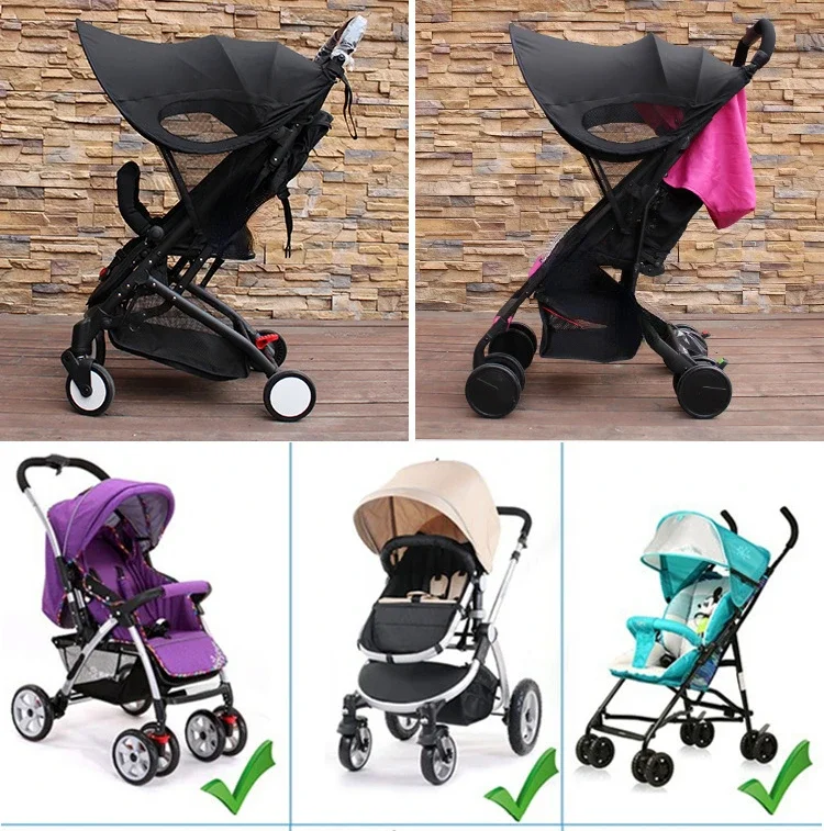 Parasol UV para cochecito de bebé, dosel completo para cochecito, mosquitera, tela para refugio de verano