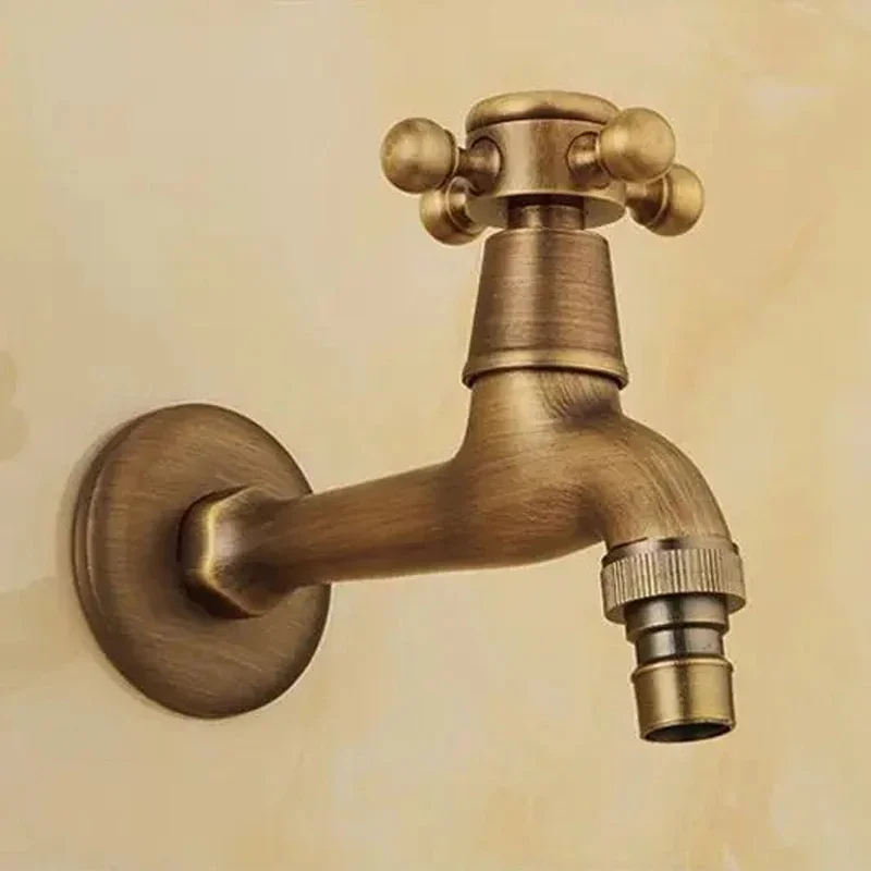 

Antique Brass Wall Mount Pool Tap Cold Water Faucet Bathroom Accessories Outdoor Sink Garden Taps Decorative Laundry Bibcock