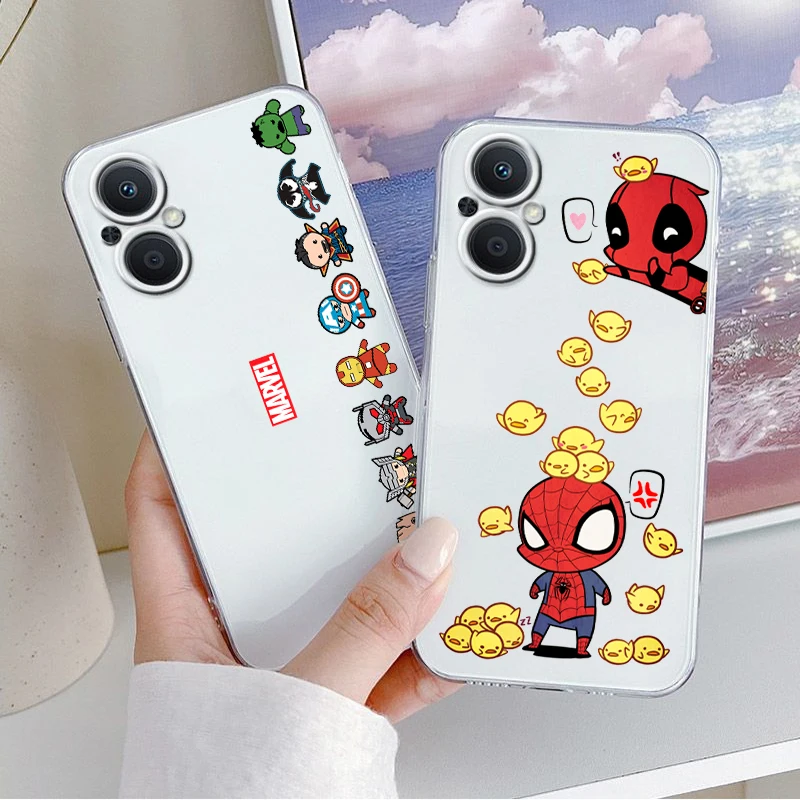 Marvel Avengers hero spiderman For OPPO A5 A9 A53 S A74 Reno 7 6 5 4 2 Find X3 X2 Z Lite Neo Pro Plus transparent Phone Case