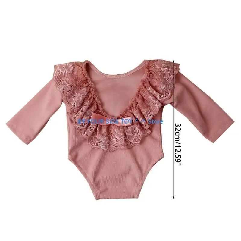 الوليد صور الدعائم جمبسوت من الدانتيل ملابس الطفل التصوير بأكمام طويلة عارية الذراعين رومبير لحديثي الولادة التصوير الفوتوغرافي #6