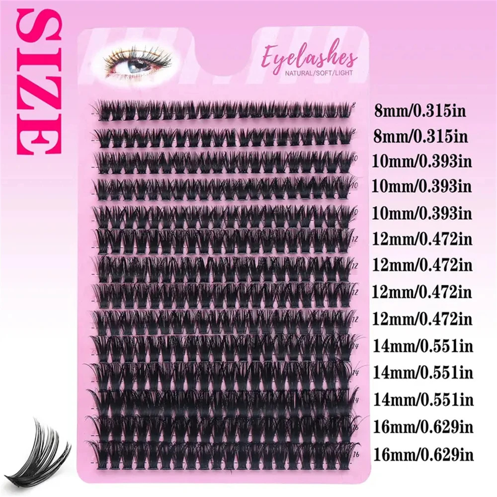 280 clusters de 60d cílios postiços de vison d onda extensões de cílios naturais tira russa cílios individuais ferramenta de maquiagem