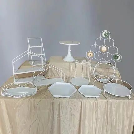 European-style white dessert table ornaments wedding cake tray display rack afternoon tea dessert rack cold meal tea break table