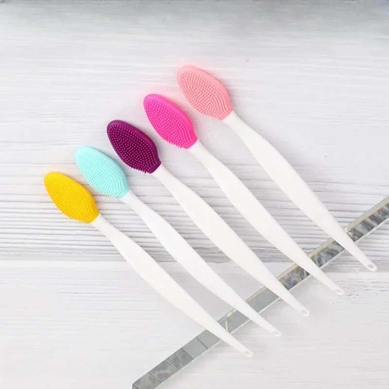Huidverzorging Lip Exfoliërende Gezichtsreiniging Gezicht Scrub Neus Schone Borstel Mee-eter Verwijderen Siliconen Dubbelzijdig Huidverzorging Tool