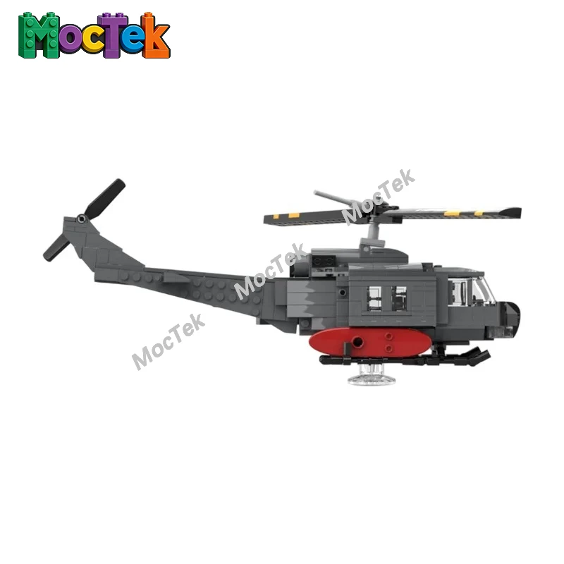 

Multi-Purpose Military Chopper MOC, Classic Battlefield Transport Helicopter, Realistic Retro Aviation Model with Details