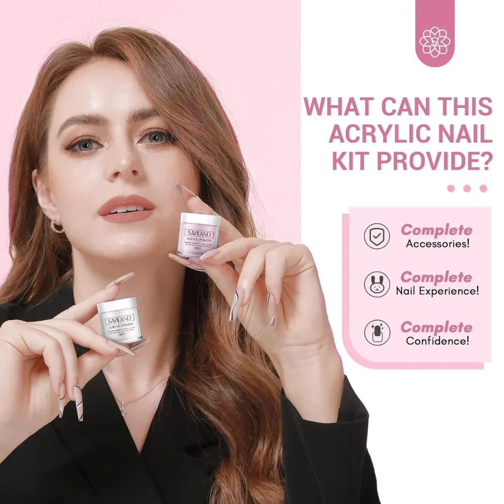 مجموعة أظافر أكريليك كاملة مع مثقاب وطلاء جل وأدوات فنية للمبتدئين والمحترفين بنفسك
