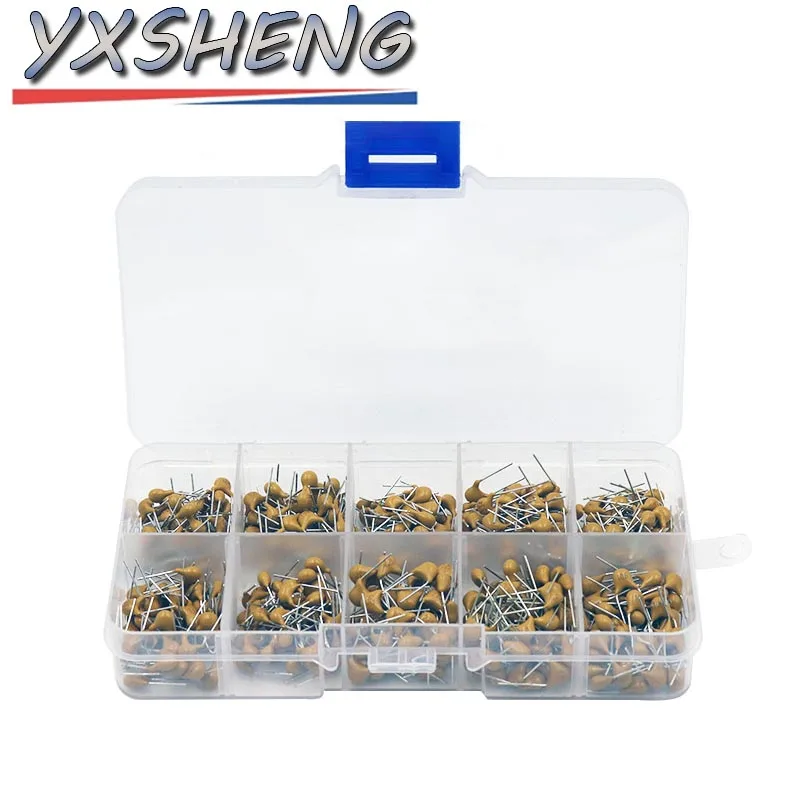 500PCS/Set 10Values Each 50 0.1uF-10uF 224 474 105 225 475 50V Multilayer Ceramic Capacitor Assorted Kit Assortment Set With Box
