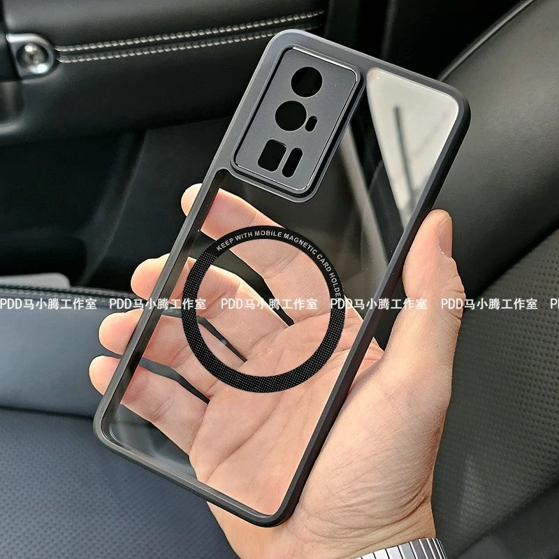 Magnetic Case For POCO F5 Pro Xiaomi 13T Pro 5G For MagSafe Transparent Cover For Mi13 T 13T Pro Protect Shell Shockproof Bumper
