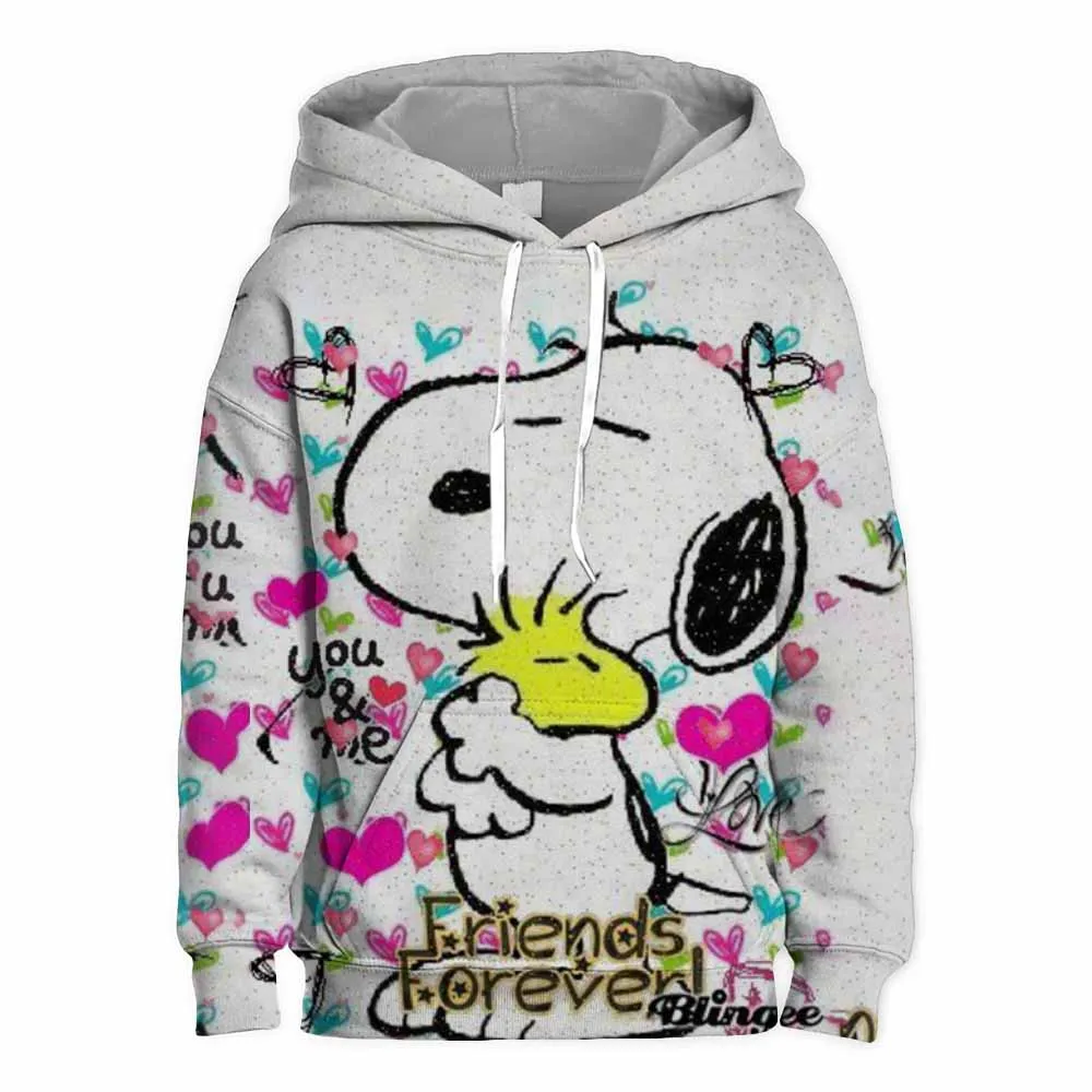 Snoopy Cartoon Anime Children's Printed Pullover 2024 New Fashion Boys and Girls Children's Hoodie Spring Children's Sports Shir