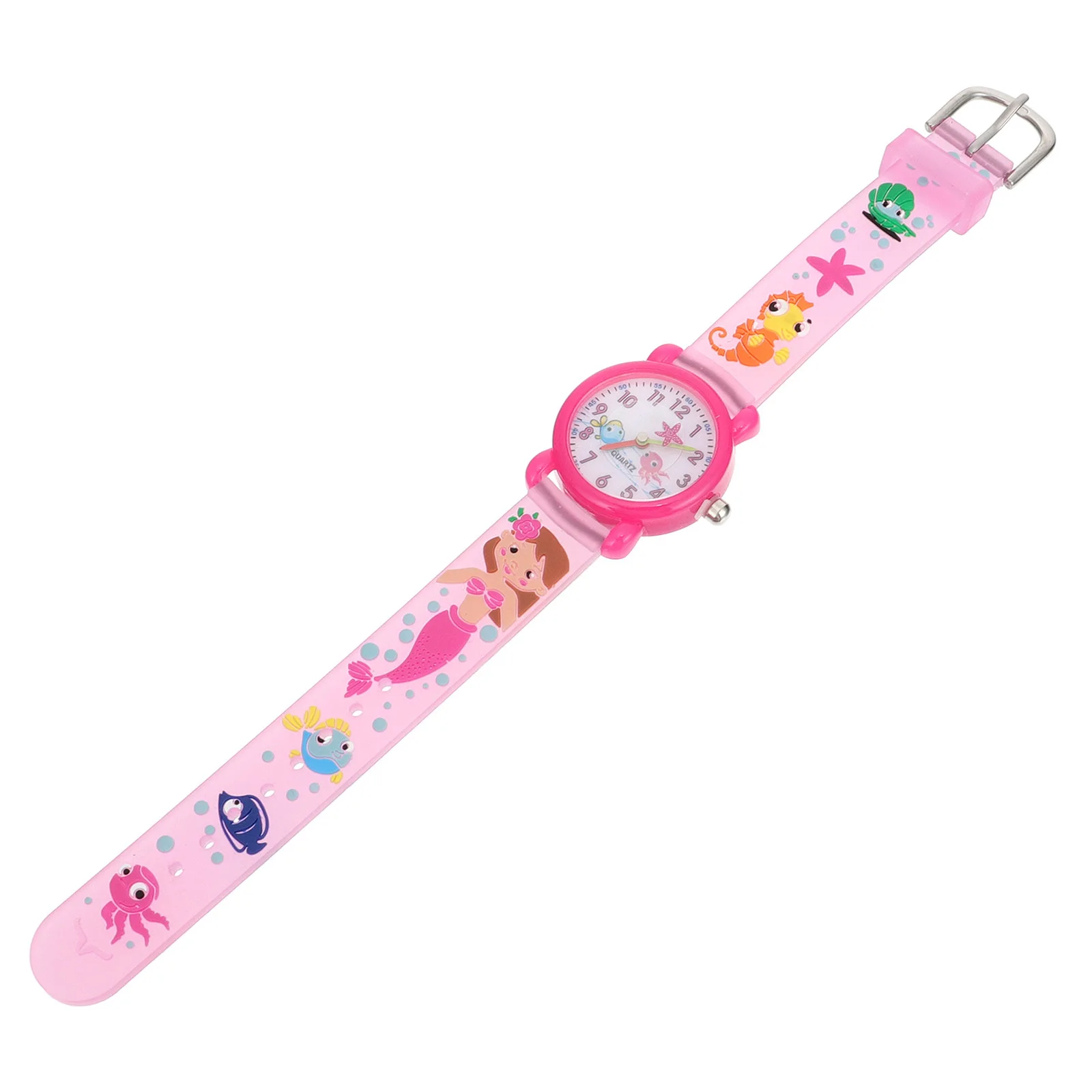 Montre de dessin animé motif sirène, confortable, étanche, cadeau d'apprentissage du temps pour anniversaire, noël, pâques