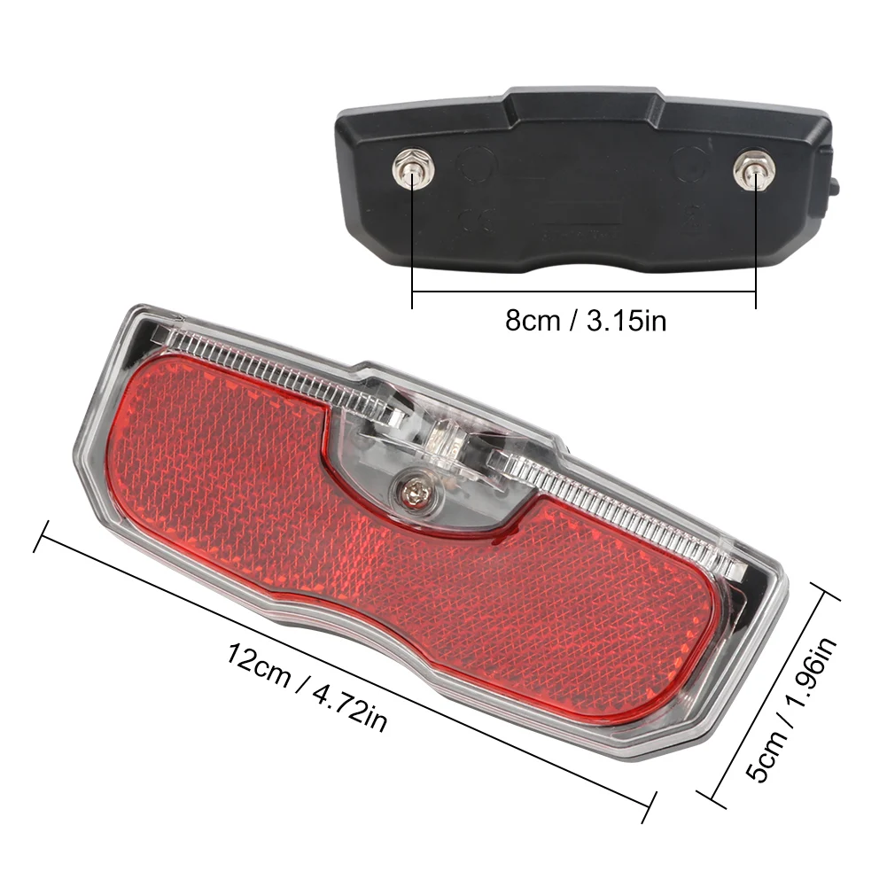 Bicycle Cycling Rear Reflector Tail Light Aluminum Alloy Rear Light Luggage Rack Mounted Bike Accessories (Battery Not Included)