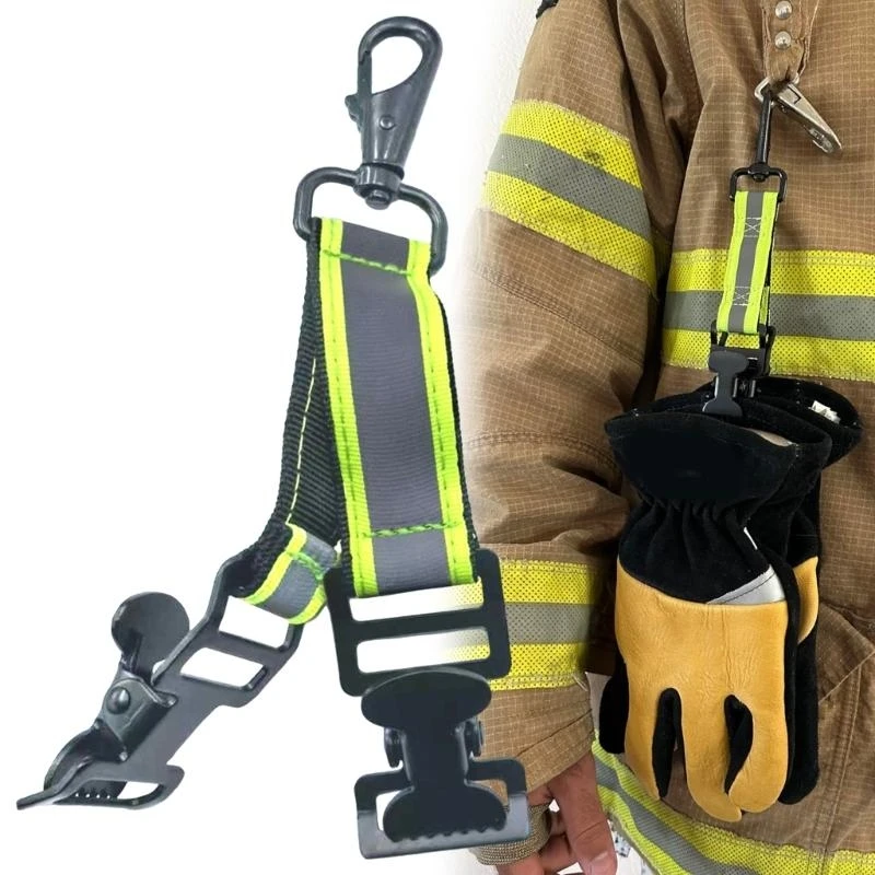 

Green Grey Gloves Keeper Strap Multifunction Portable Firefighter Labor Work Clamp Mitten Clips Convenient for Gloves