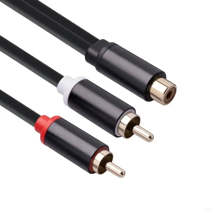 محول 573A RCA Y 1 RCA أنثى إلى 2 RCA ذكر Y كابل ستيريو رقمي