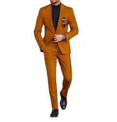 FJMen-Blazer à revers cranté, ensembles trempés, coupe couvertes formelle, veste et pantalon, olympiques personnalisés, tenue de fête, bleu, vert, champagne, 2 pièces