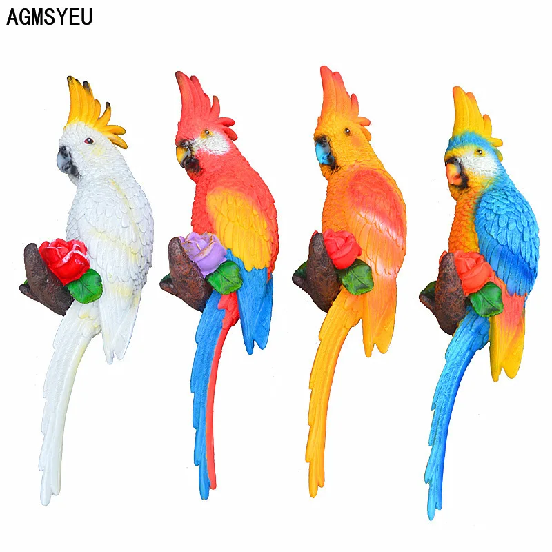 Garden decor wall hanging decorations parrot Resin crafts home gifts resin crafts fairy garden home accessories