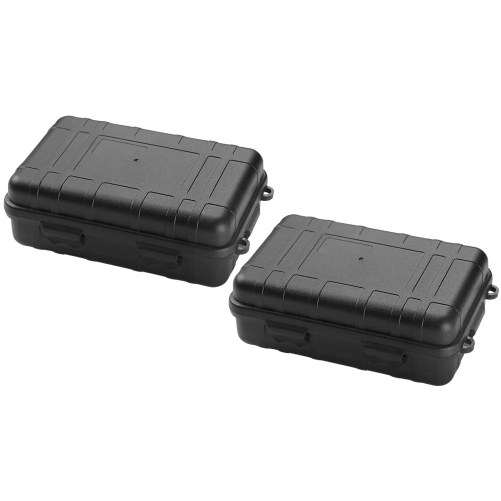 

2 Pcs Survival Kit Boxes Outdoor Storage Waterproof PP Material High Performance Camping Hiking Field Accessory Solid Case