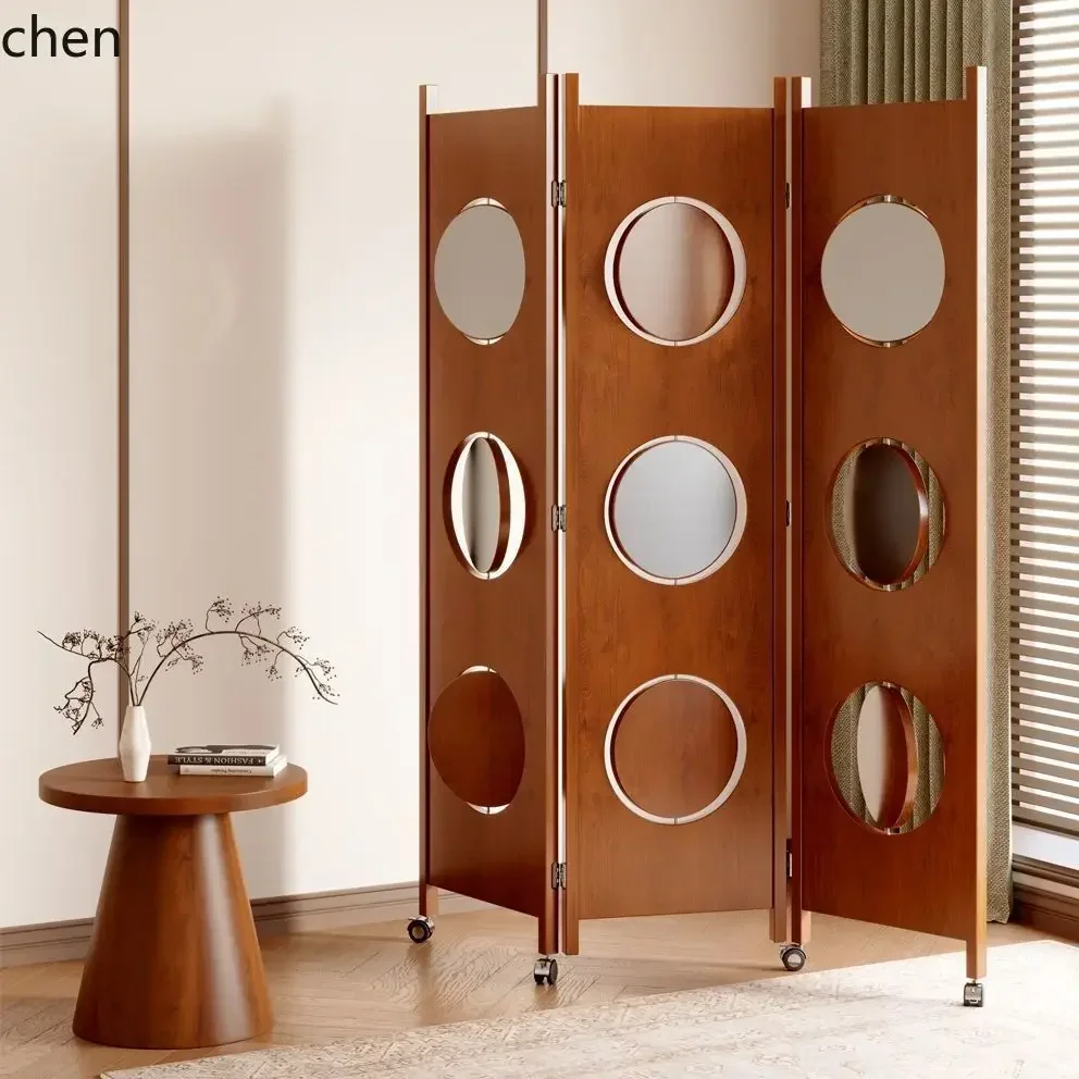 y9.3-  Movable Screen Partition Living Room Solid Wood High-end Bedroom Folding Screen