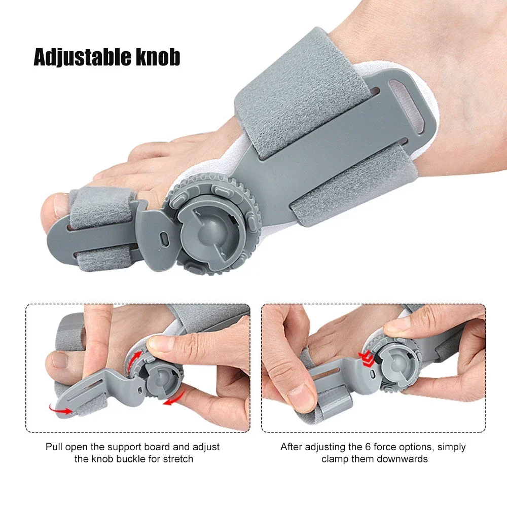 【2-in-1 Bunion Corrector】Adjustable Toe Splint for Hallux Valgus，Orthopedic Toe Separator Brace for Women & Men, Left/Right Feet