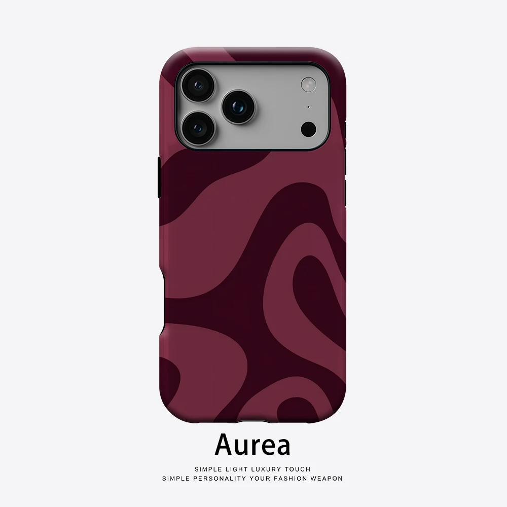 Burgundy Flow Handyhülle für magnetische Handyhülle für iPhone 17 16 15 14 13 Pro Max Plus, einzelne doppelschichtige robuste Hülle