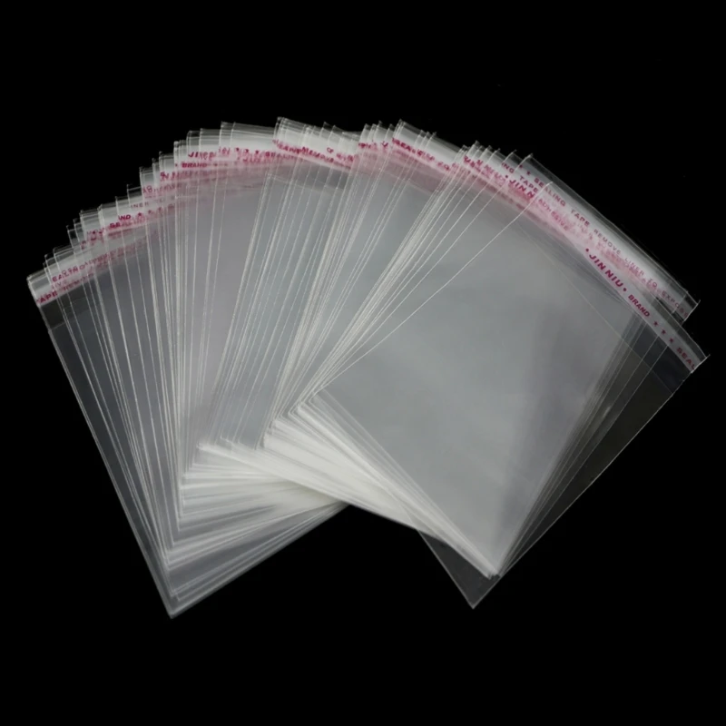 dwan 100ps Clear Adhesive Lots DIY Jewelry Seal Plastic Bags 8x12cm 3.1