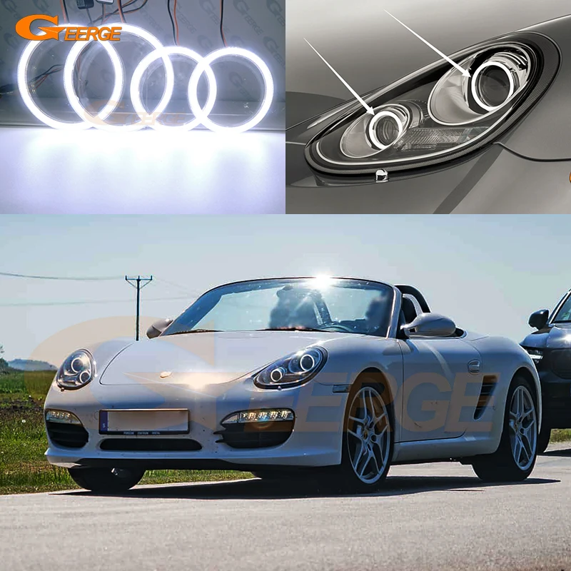 

For Porsche 987 Boxster Cayman 2009 2010 2011 2012 2013 Day Light Excellent Ultra Bright COB Led Angel Eyes Kit Halo Rings