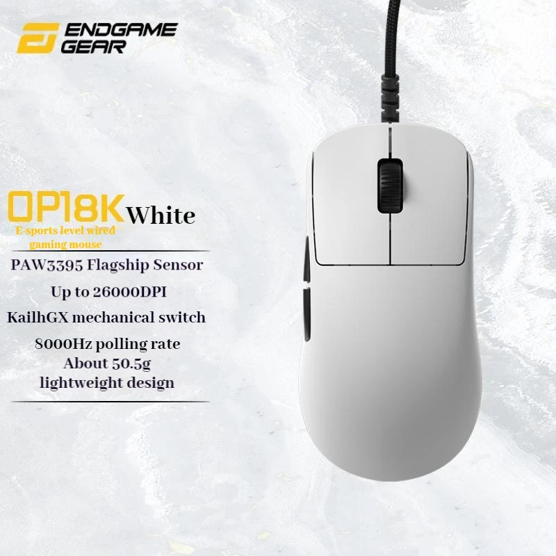 New Endgame Gear Op1 8k Wired Esports Gaming Mouse Kailh Gx Switch 8000hz Paw 3395 Professional Gaming Mouse Computer Peripheral