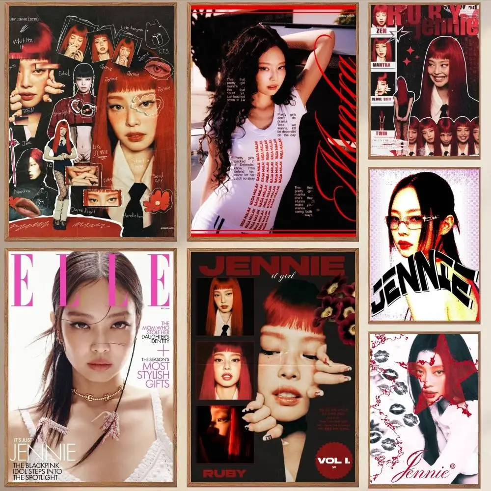 Singer JENNiE-álbum de música rubí, póster Retro, impresión HD, Arte de la pared Decoración para el hogar, habitación de deportes electrónicos