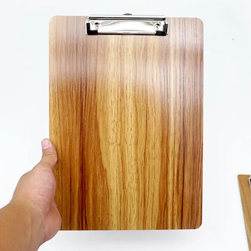 Portable Wooden Writing Clipboard File Hardboard Document Holder Clip Board File Hardboard With Batterfly Clip