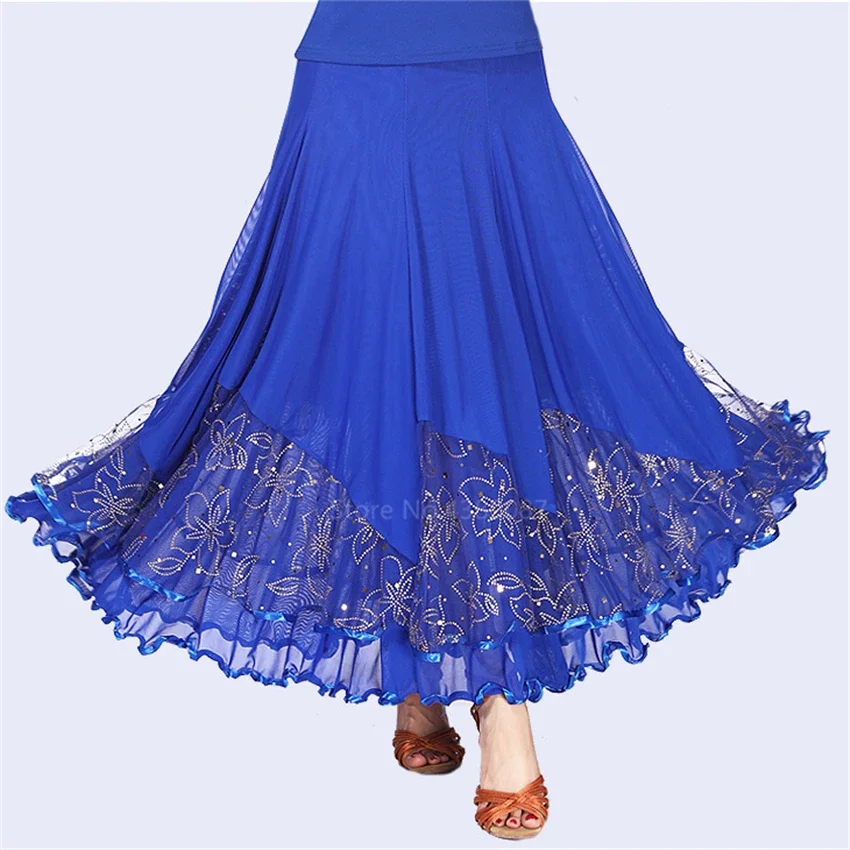 Spanish Flamenco Women Modern Long Skirt Big Wing Ruffle Stage Performance Girl Cotton Belly Dance Dress Female Gypsy Clothing