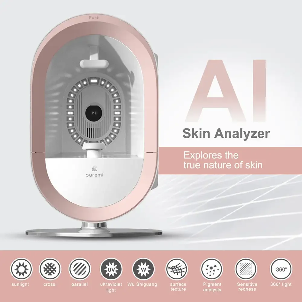 Analizador de piel de espejo mágico, escáner facial 3D AI, pigmento, probador de manchas de arrugas, equipo necesario profesional para salón de belleza