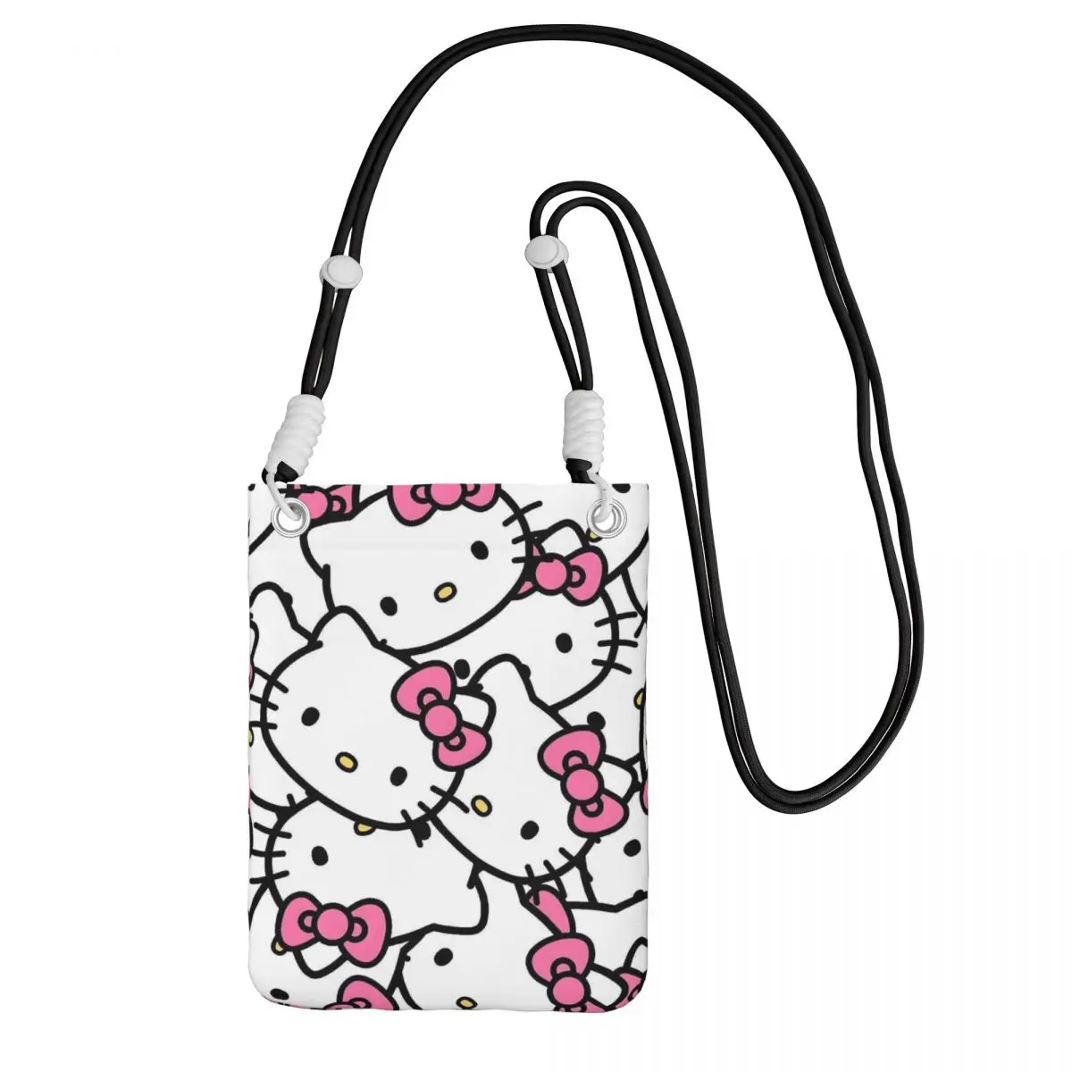 

Модная сумка для мобильного телефона Hello Kitty на заказ для мужчин и женщин, сумка через плечо с милым котом, сумка через плечо для парка развлечений, съемный плечевой ремень