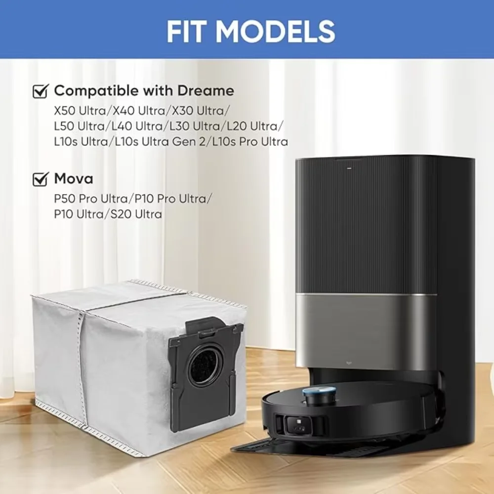 Staubbeutel passend für Dreame L20/X40/X50 Ultra Complete, L10/L10/L40/L10s Pro/L40/L50 Ultra, Mova E30 Ultra/P50 Pro Ultra