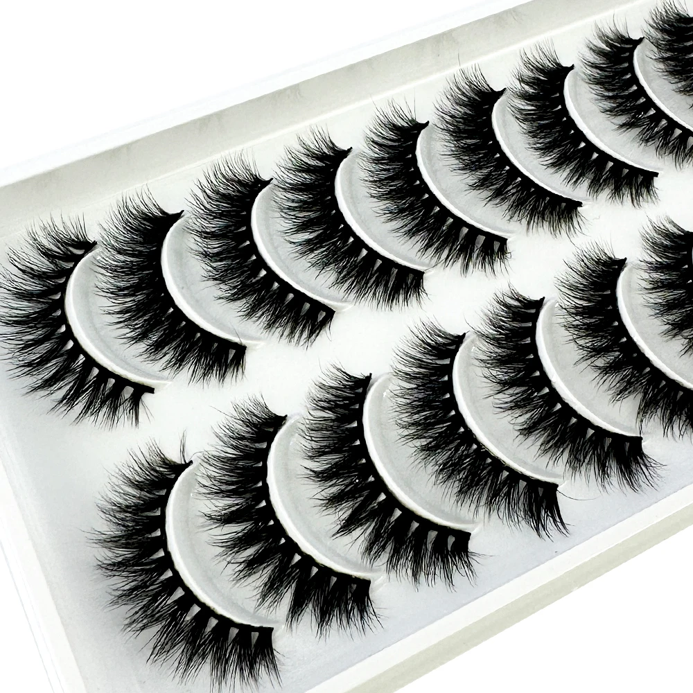 NEW 10 Pairs Natural 3D Mink Lashes Soft False Eyelashes Cross Messy Dense Eye Lashes Extension Makeup Faux Cils Maquillaje