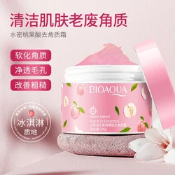 140g Peach Extract Fruit Acid Exfoliation Soft Moisturizing Hydrating Facial Skin Care Face Scrub