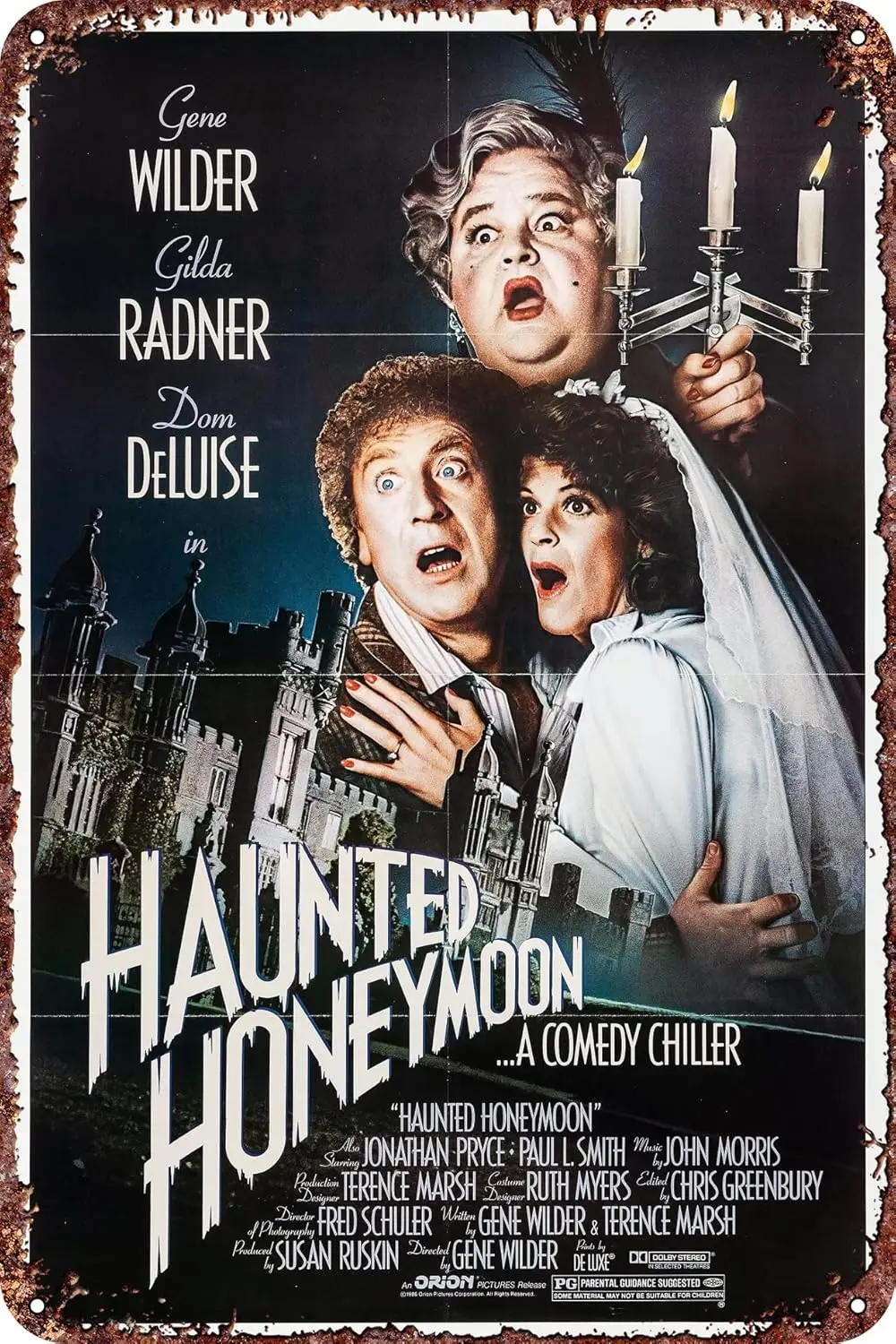 Haunted Honeymoon Metal Tin Signs Vintage Movie Poster Man Cave Bathroom Bar Garden Kitchen Wall Art Gift 8x12inch