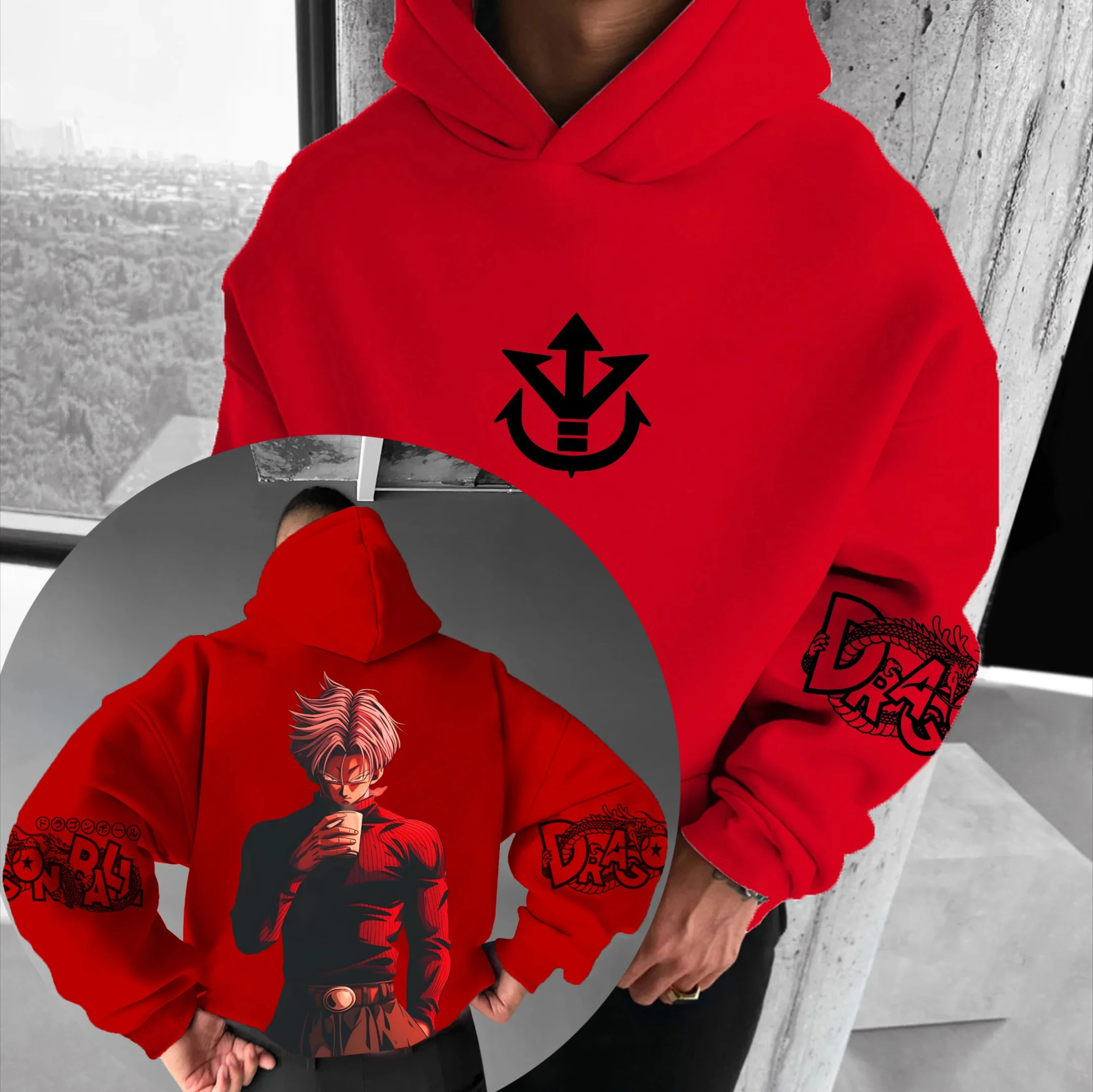 

Dragon Ball Autumn and Winter Japanese Hot-blooded Animation Classic Characters Comfortable Hoodies for Men and Women Couples