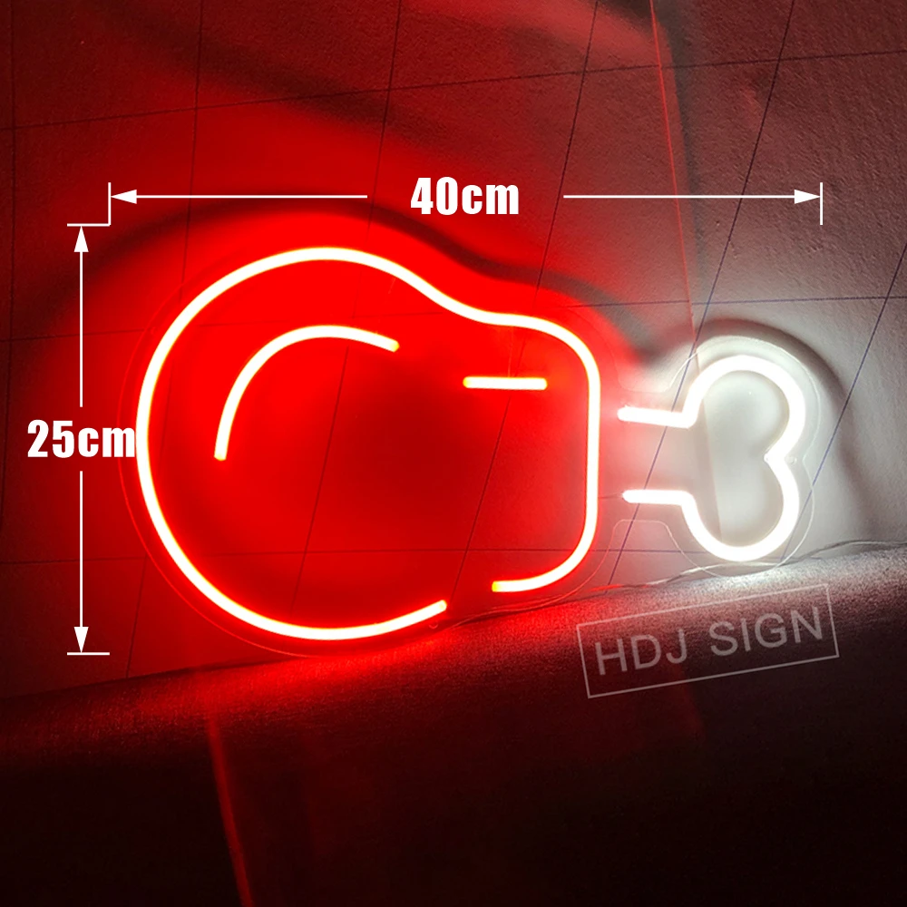 Chicken Leg LED Neon Sign Restaurant Bar Wall Decor Room Kitchen Home Decor Food Store Neon Led Sign Business Canteen Neon Light