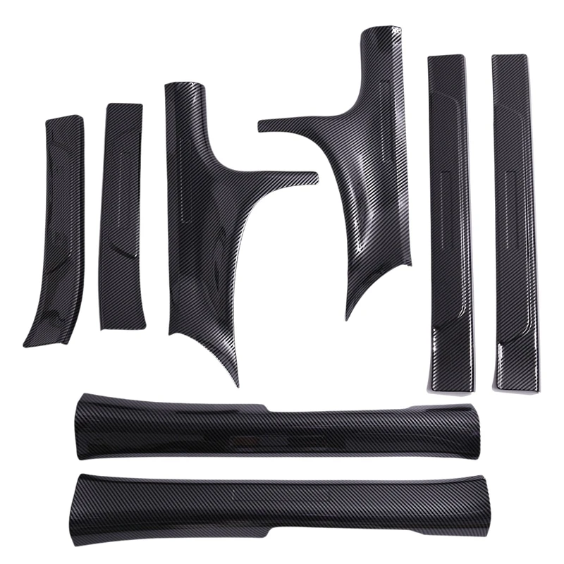 

Inside + Outside Door Sill Guards Door Sill Entry Guard Decor Carbon Fiber Color For BYD Seal / BYD ATTO 4