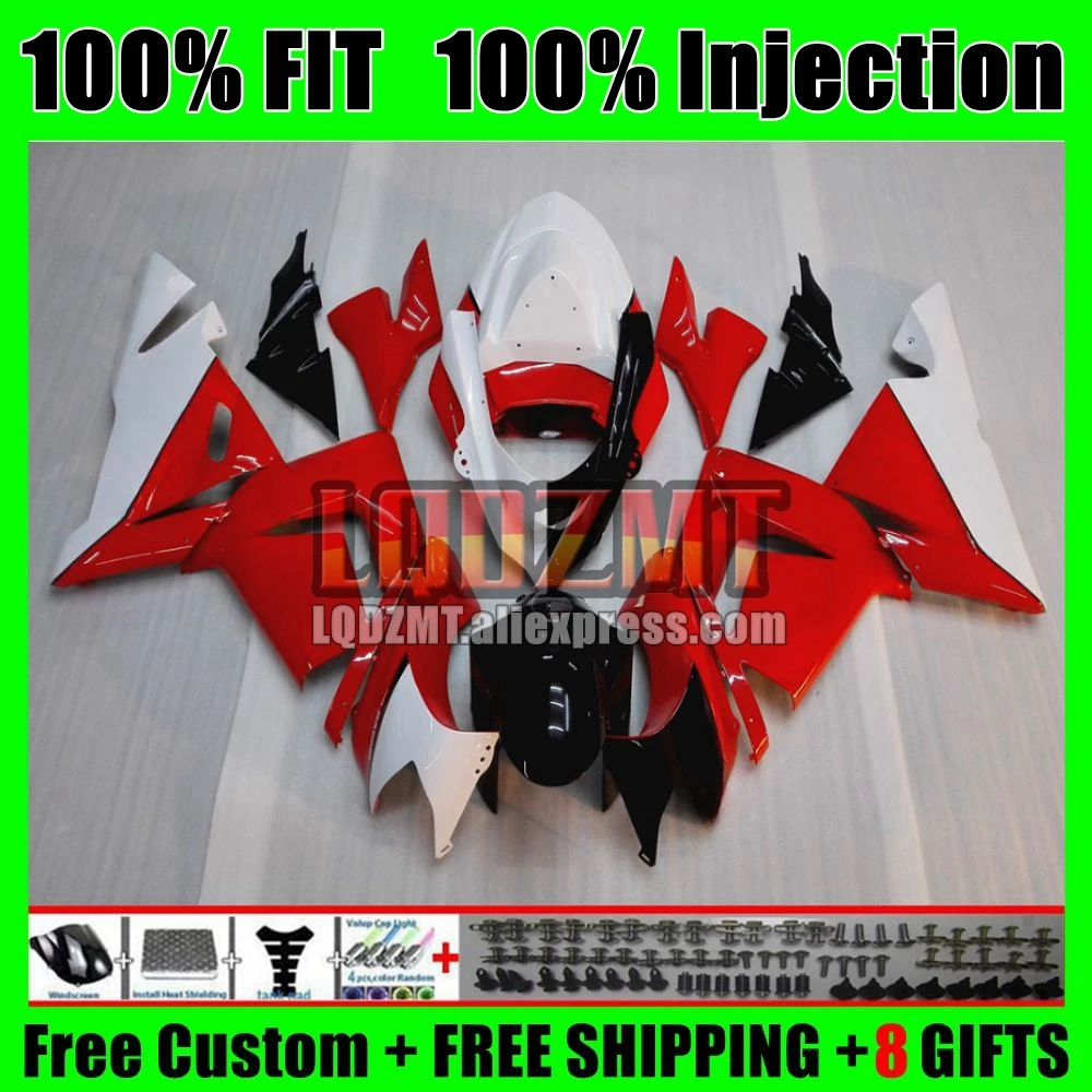 OEM Body For KAWASAKI NINJA ZX 1000 CC ZX-10R white red 2004 2005 58No.13 ZX 10 R ZX1000CC 1000CC ZX 10R ZX10R 04 05 Fairing