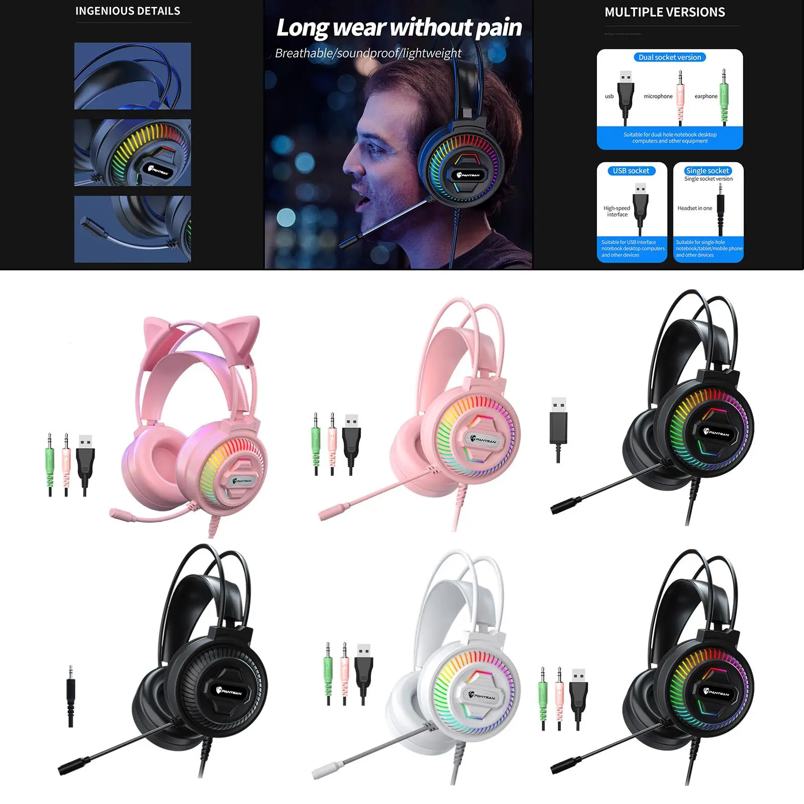 Over-ear 3,5 mm stereoheadsets Koptelefoon Surround Sound Line Control