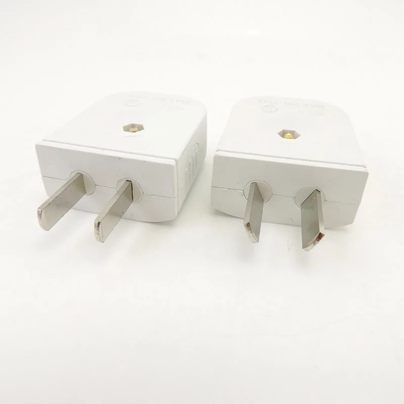 5szt US AU wtyczka 2 Płaski pin DIY Zamienny adapter zasilania ściennego AC 100V 220v 10A Złącze kabla elektrycznego w kolorze białym