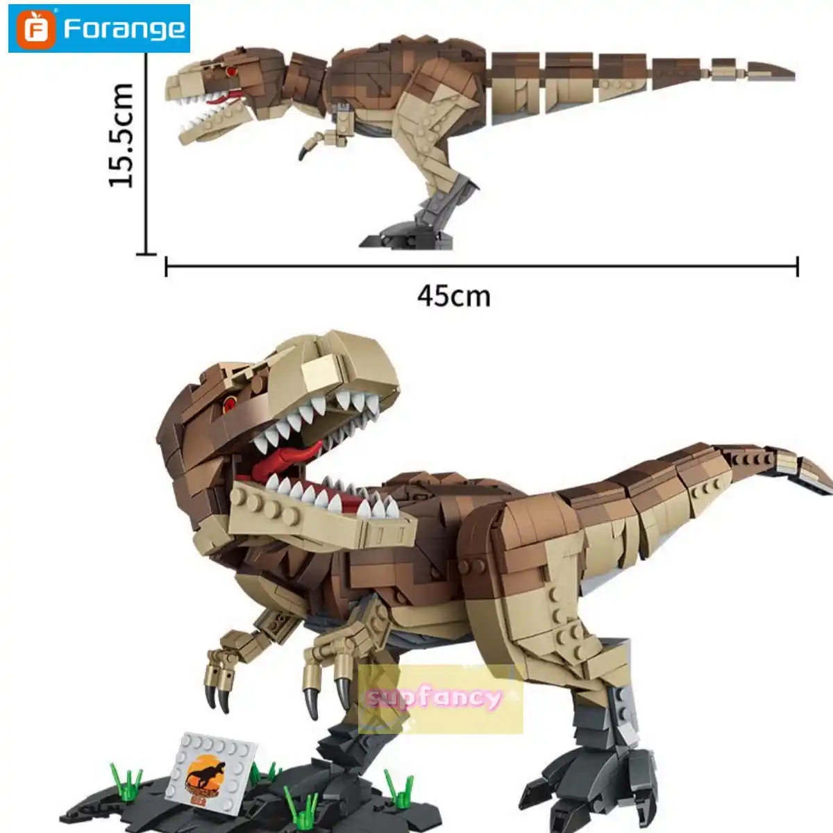 Forange 939PCS MOC Giganotosaurus, Bloques de Construcción de Dinosaurios, Modelo para Armar, Juguetes Educativos para Niños, Juguetes Coleccionables DIY