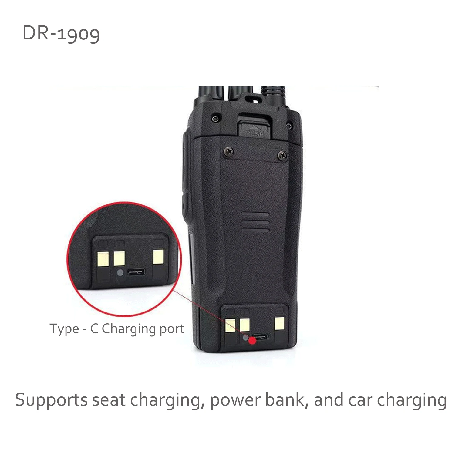 Baofeng BF-1909 جهاز اتصال لاسلكي طويل المدى 10 وات UHF 400-470 ميجا هرتز Type-C شحن يدعم ترقية راديو ثنائي الاتجاه BF1909 جهاز اتصال لاسلكي #4