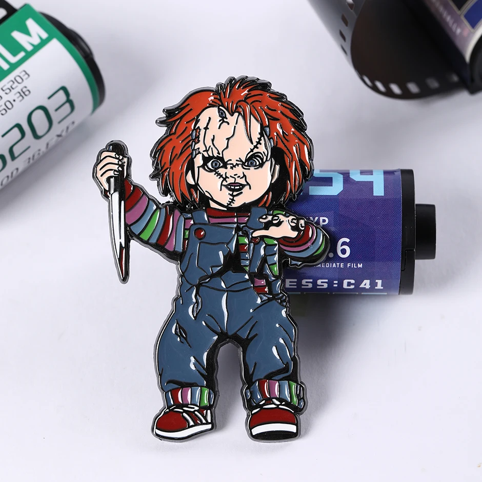 Chucky Horror Movie Metal Figure Enamel Badge Brooch Pin