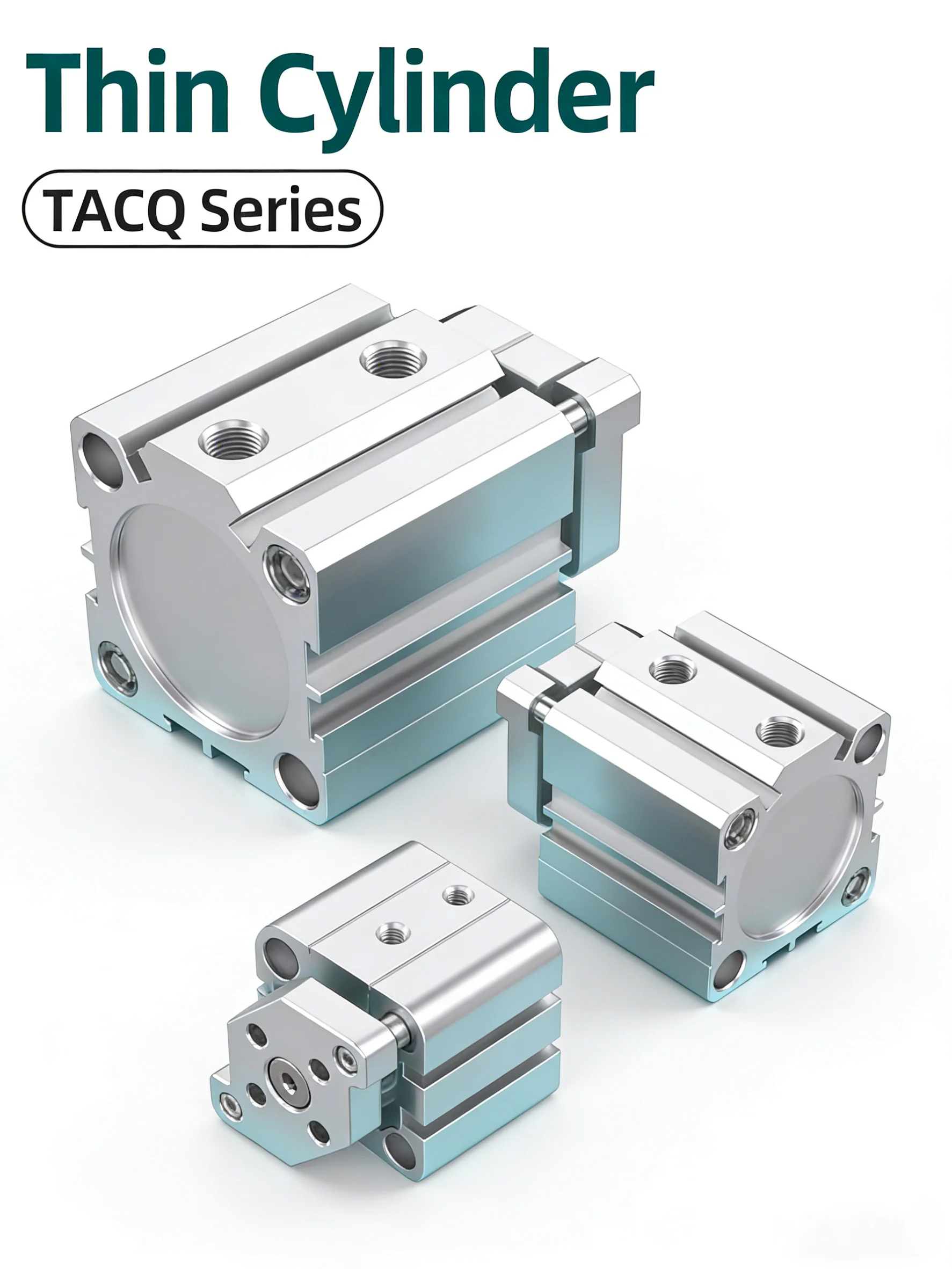 TACQ three-axis three-rod thin cylinder with guide rod small pneumatic 12/16/20/25/32/40/50*63-80/100